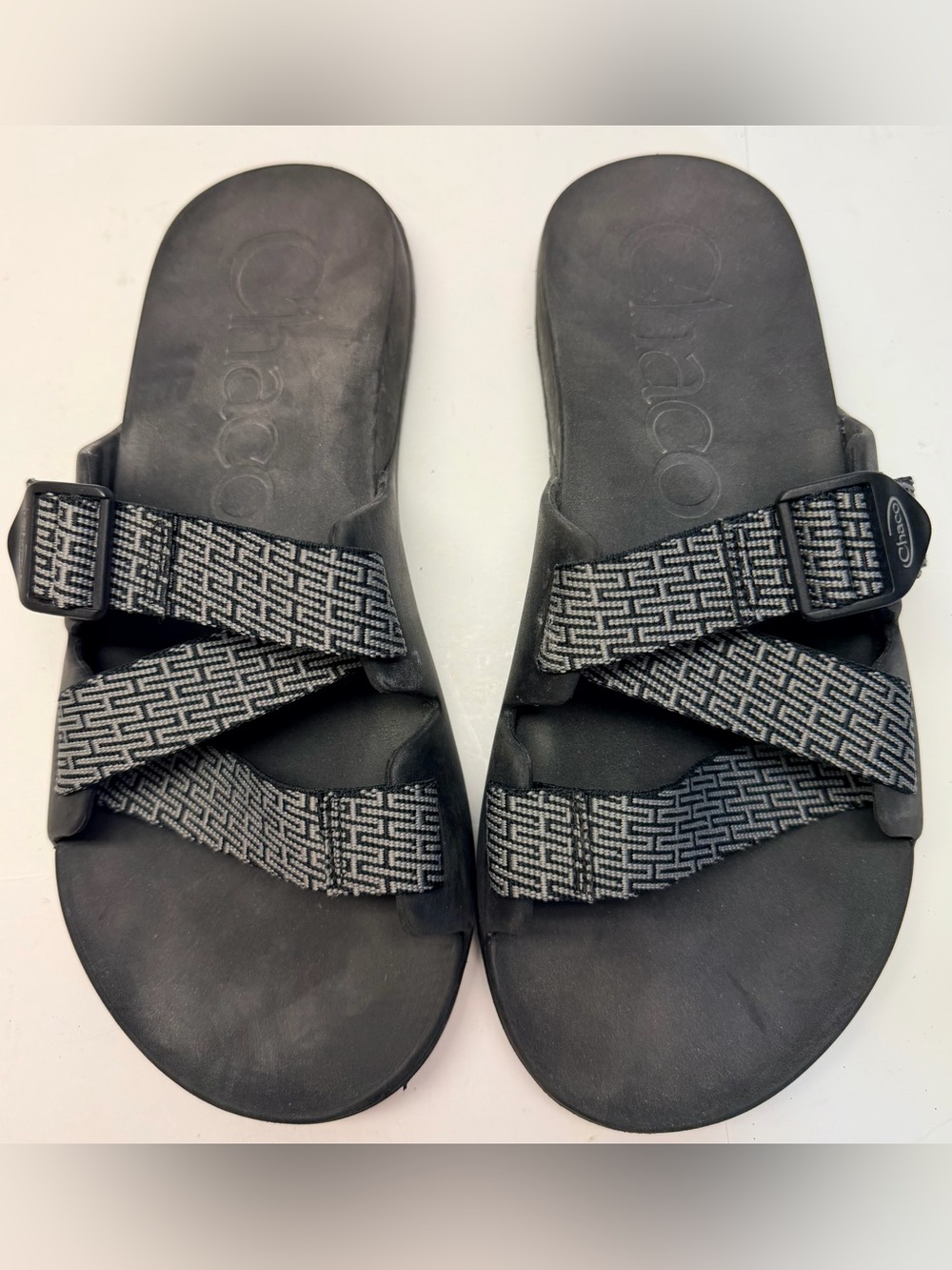 Chaco Men’s Black Gray Adjustable Slide Sandals Size 11